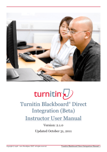 Turnitin Blackboard Direct Integration (Beta) Instructor User Manual