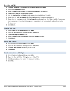 Creating a Wiki