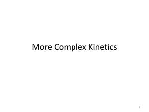 More Complex Kinetics 1