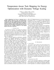 Temperature-Aware Task Mapping for Energy Optimization with Dynamic Voltage Scaling