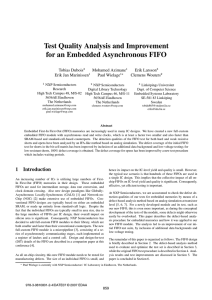 Test Quality Analysis and Improvement for an Embedded Asynchronous FIFO Tobias Dubois