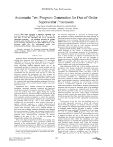 Automatic Test Program Generation for Out-of-Order Superscalar Processors