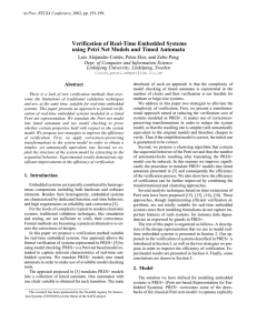 Verification of Real-Time Embedded Systems Dept. of Computer and Information Science