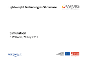 Simulation Technologies Showcase D Williams, 20 July 2011