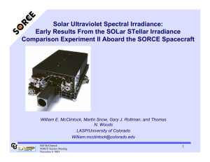Solar Ultraviolet Spectral Irradiance: Early Results From the SOLar STellar Irradiance