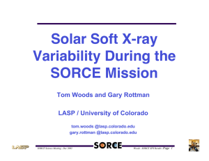 Solar Soft X-ray Variability During the SORCE Mission Tom Woods and Gary Rottman