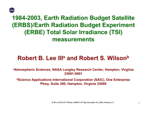 1984-2003, Earth Radiation Budget Satellite (ERBS)/Earth Radiation Budget Experiment