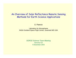 An Overview of Solar Reflectance Remote Sensing S. Platnick