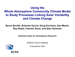 Using the Whole Atmosphere Community Climate Model and Climate Change