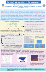 Ion-mediated nucleation in the atmosphere Raffaella D'Auria and Richard P. Turco