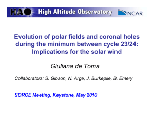 Evolution of polar fields and coronal holes