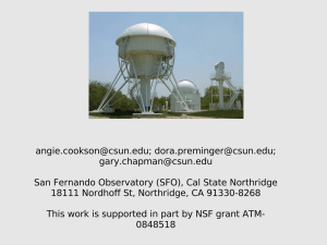 San Fernando Observatory (SFO), Cal State Northridge