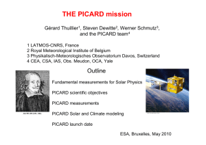 THE PICARD mission Gérard Thuillier , Steven Dewitte , Werner Schmutz