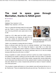 Kansas State Collegian - The road to space goes through...