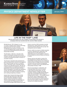 Physics DePartment newsletter Life in the fasp Lane January 2014
