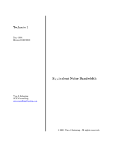 Technote 1 Equivalent Noise Bandwidth  May 1991