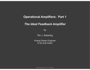 Operational Amplifiers:  Part 1 The Ideal Feedback Amplifier by Tim J. Sobering