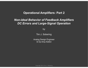 Operational Amplifiers: Part 2 Non-ideal Behavior of Feedback Amplifiers by