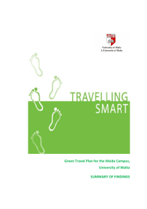 Green Travel Plan for the Msida Campus, University of Malta