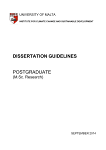 DISSERTATION GUIDELINES POSTGRADUATE (M.Sc. Research)