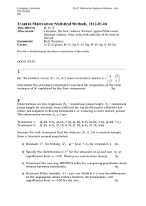 Exam in Multivariate Statistical Methods, 2012-03-16