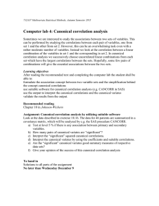 Computer lab 4: Canonical correlation analysis