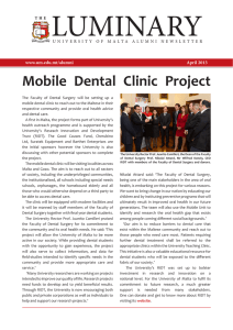 LUMINARY Mobile  Dental  Clinic  Project April 2013 www.um.edu.mt/alumni