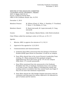 University Graduate Committee December 3, 2013  MINUTES OF THE GRADUATE COMMITTEE