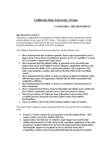 California State University, Fresno  CATEGORY: RECRUITMENT