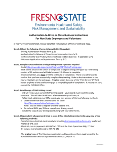   Authorization to Drive on State Business Instructions  For Non‐State Employees and Volunteers 