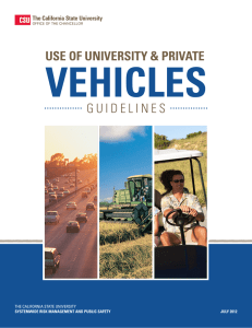 VEHICLES USE OF UNIVERSITY &amp; PRIVATE