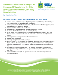 Prevention Guidelines &amp; Strategies for Dieting, Drive for Thinness, and Body