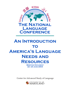 An Introduction to America’s Language Needs and