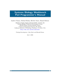 Systems Biology Workbench Perl Programmer’s Manual