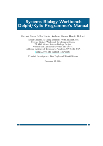 Systems Biology Workbench Delphi/Kylix Programmer’s Manual