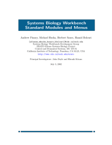 Systems Biology Workbench Standard Modules and Menus