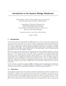 Introduction to the Systems Biology Workbench