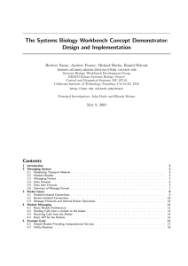 The Systems Biology Workbench Concept Demonstrator: Design and Implementation