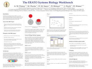 The ERATO Systems Biology Workbench , J. Doyle , H. Kitano