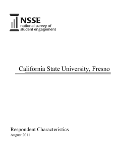California State University, Fresno Respondent Characteristics August 2011