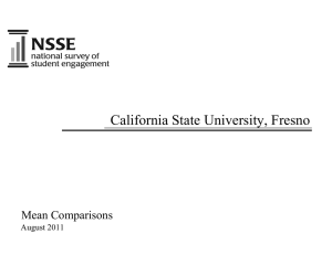 California State University, Fresno Mean Comparisons August 2011