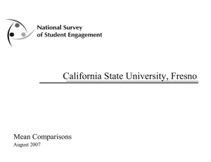 California State University Fresno California State University, Fresno Mean Comparisons August 2007