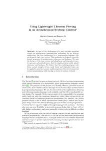 Using Lightweight Theorem Proving in an Asynchronous Systems Context