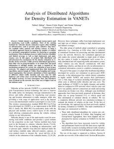 Analysis of Distributed Algorithms for Density Estimation in VANETs Nabeel Akhtar