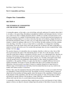 Chapter One: Commodities SECTION 4