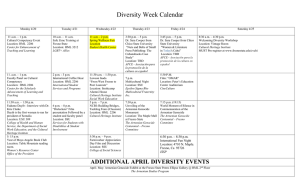 Diversity Week Calendar