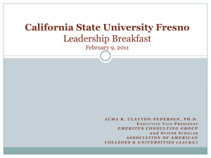 California State University Fresno Leadership Breakfast  February 9, 2011