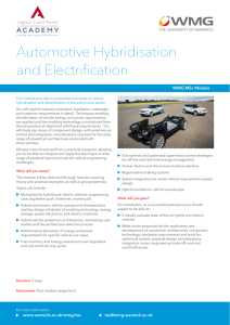 Automotive Hybridisation and Electrification WMG MSc Module