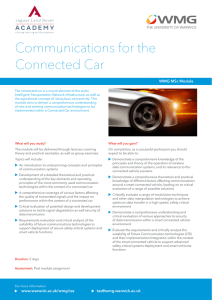 Communications for the Connected Car WMG MSc Module