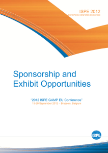 Sponsorship and Exhibit Opportunities  ISPE 2012